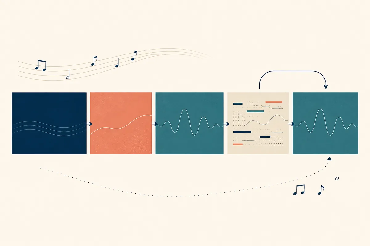 Abstract song timeline showing a contrasting bridge leading back to the final chorus